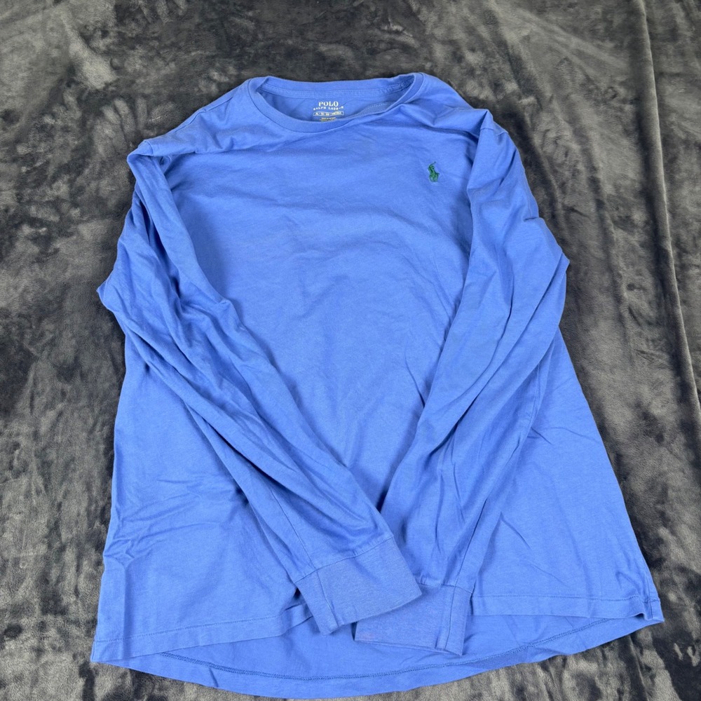 Polo Ralph Lauren Long Sleeve T-Shirt Mens XL Blue Crewneck Pony Logo